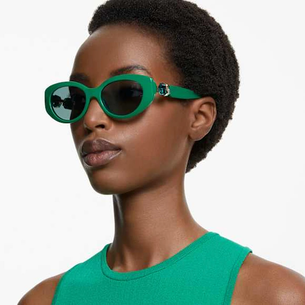 Sunglasses, Cat-Eye shape, SK6002, Green by SWAROVSKI