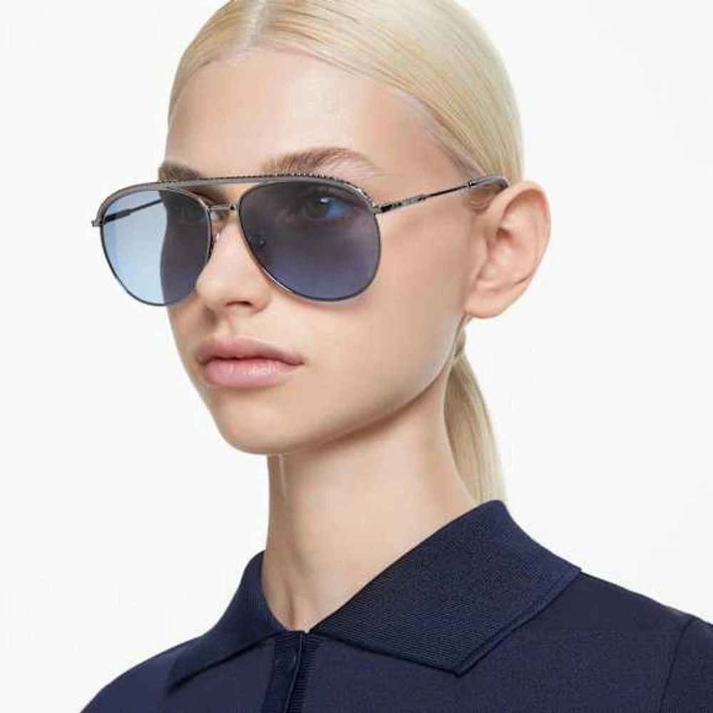 Sunglasses, Pilot shape, SK7005, Blue by SWAROVSKI
