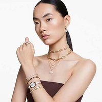Meteora layered pendant, White, Gold-tone plated by SWAROVSKI
