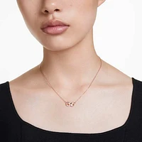 Hyperbola pendant, Pavé, Infinity, White, Rose gold-tone plated by SWAROVSKI