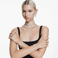 Matrix Vittore ring, Pear cut, White, Silver-tone finish by SWAROVSKI