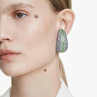 Sublima clip earrings, Round cut, Large, Multicolored, Ruthenium plated by SWAROVSKI