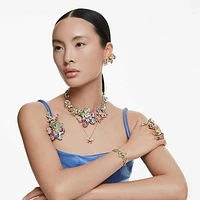 Idyllia bracelet, Mixed cuts, Flower, Multicolored, Gold-tone plated by SWAROVSKI