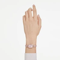 Dextera bangle watch, Swiss Made, Metal bracelet, Pink, Rose gold-tone plated by SWAROVSKI