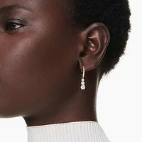 Stilla Attract hoop earrings, Round cut, White