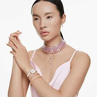 Bella V pendant, Round cut, Pink