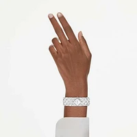 Curiosa bangle watch, Crystal bracelet, Silver tone, Stainless steel by SWAROVSKI