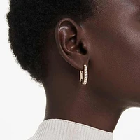 Dextera hoop earrings, Octagon shape, Round cut, White, Gold-tone plated by SWAROVSKI