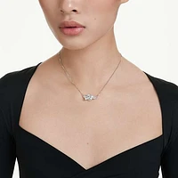Matrix pendant, Baguette cut, Knot, White, Rhodium plated by SWAROVSKI