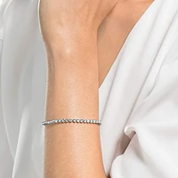 Imber Emily Tennis bracelet, Round cut, Black, Rhodium plated by SWAROVSKI