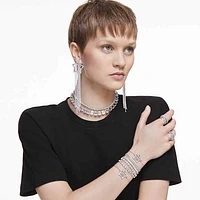 Imber Emily Tennis bracelet, Round cut, Black, Rhodium plated by SWAROVSKI