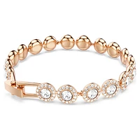 Angelic Tennis bracelet, Round cut, Pavé, Medium, White, Rose gold-tone plated by SWAROVSKI