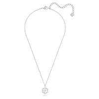 Magic pendant, Snowflake, White, Rhodium plated by SWAROVSKI
