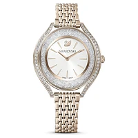 Crystalline aura watch, Swiss Made, Metal bracelet, Gold tone, Champagne gold-tone finish by SWAROVSKI