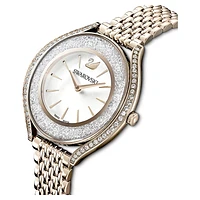 Crystalline aura watch, Swiss Made, Metal bracelet, Gold tone, Champagne gold-tone finish by SWAROVSKI