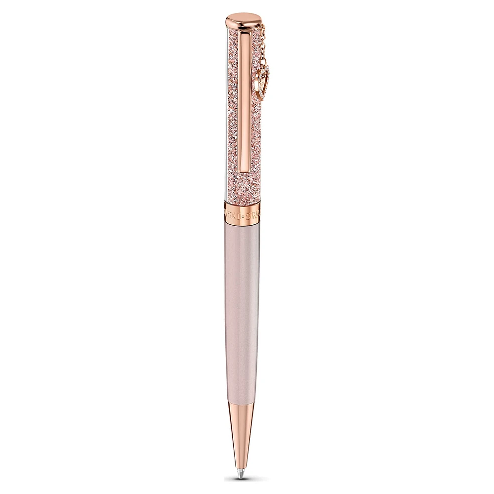 Crystalline ballpoint pen, Heart, Rose gold tone, Pink lacquered, rose gold-tone plated by SWAROVSKI