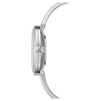 Crystalline delight watch, Swiss Made, Metal bracelet, White, Stainless steel by SWAROVSKI
