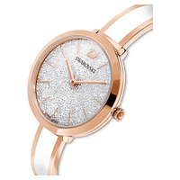Crystalline delight watch, Swiss Made, Metal bracelet, White
