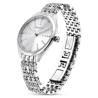 Attract watch, Swiss Made, Pavé, Metal bracelet, Silver tone, Stainless steel by SWAROVSKI