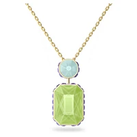 Orbita necklace, Octagon cut, Multicoloured, Gold-tone plated by SWAROVSKI