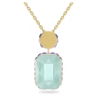 Orbita necklace, Octagon cut, Multicoloured, Gold-tone plated by SWAROVSKI