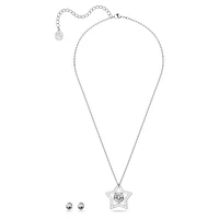 Stella set, Mixed cuts, Star, White, Rhodium plated by SWAROVSKI