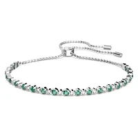 Matrix bracelet, Round cut, Green, Rhodium plated by SWAROVSKI