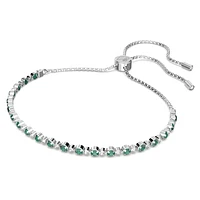 Matrix bracelet, Round cut, Green, Rhodium plated by SWAROVSKI