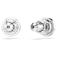 Constella stud earrings, Round cut, Pavé, White