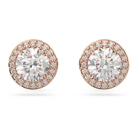 Constella stud earrings, Round cut, Pavé, White