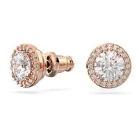 Constella stud earrings, Round cut, Pavé, White