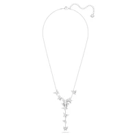 Idyllia Lilia Y necklace, Butterfly, White, Rhodium plated by SWAROVSKI