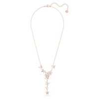 Idyllia Lilia Y necklace, Butterfly, White, Rose gold-tone plated by SWAROVSKI