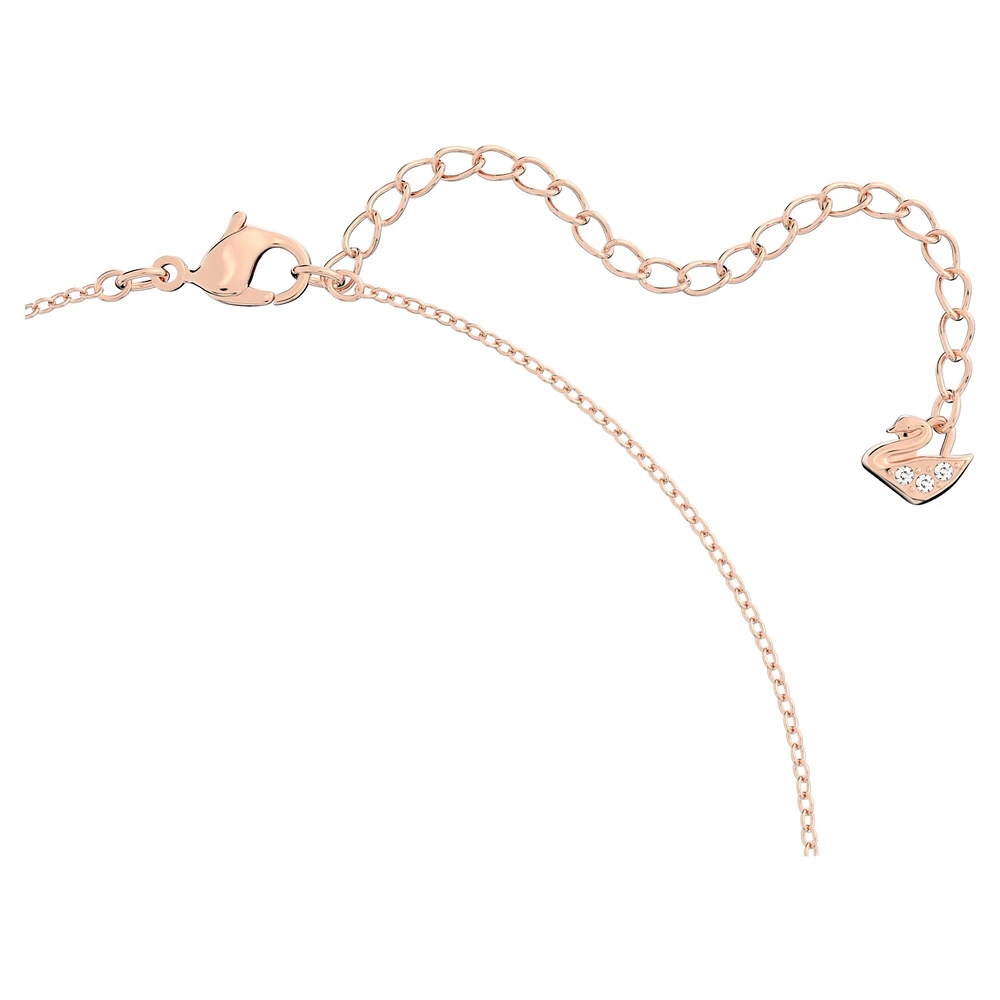 Idyllia Lilia Y necklace, Butterfly, White, Rose gold-tone plated by SWAROVSKI