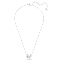 Idyllia Lilia necklace, Butterfly, White, Rhodium plated by SWAROVSKI