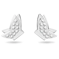 Idyllia Lilia stud earrings, Butterfly, White, Rhodium plated by SWAROVSKI