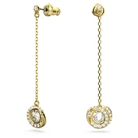 Generation drop earrings, Long, White, Gold-tone plated by SWAROVSKI
