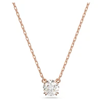 Constella pendant, Round cut, White, Rose gold-tone plated by SWAROVSKI
