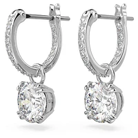 Constella drop earrings, Round cut, White
