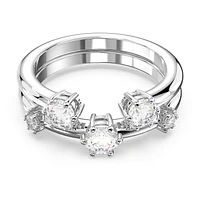 Constella ring, Set (2), Round cut, White, Rhodium plated by SWAROVSKI