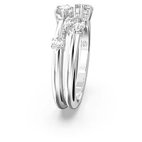 Constella ring, Set (2), Round cut, White, Rhodium plated by SWAROVSKI