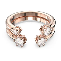 Constella ring, Set (2), Round cut, White, Rose gold-tone plated by SWAROVSKI