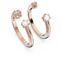 Constella ring, Set (2), Round cut, White, Rose gold-tone plated by SWAROVSKI