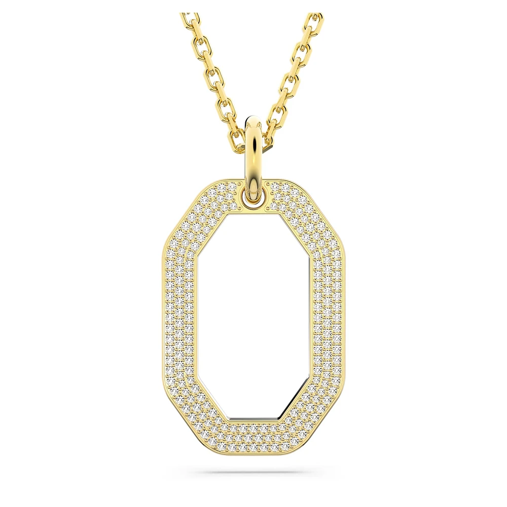 Dextera pendant, Octagon shape, Medium, White, Gold-tone plated by SWAROVSKI