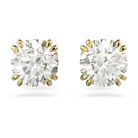 Constella stud earrings, Round cut, White, Gold-tone plated by SWAROVSKI