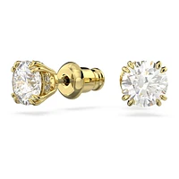 Constella stud earrings, Round cut, White, Gold-tone plated by SWAROVSKI