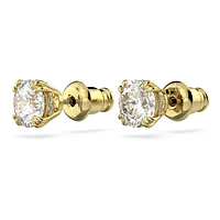 Constella stud earrings, Round cut, White, Gold-tone plated by SWAROVSKI