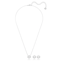 Swarovski Sparkling Dance set, Mixed cuts, Clover, White, Rhodium plated by SWAROVSKI