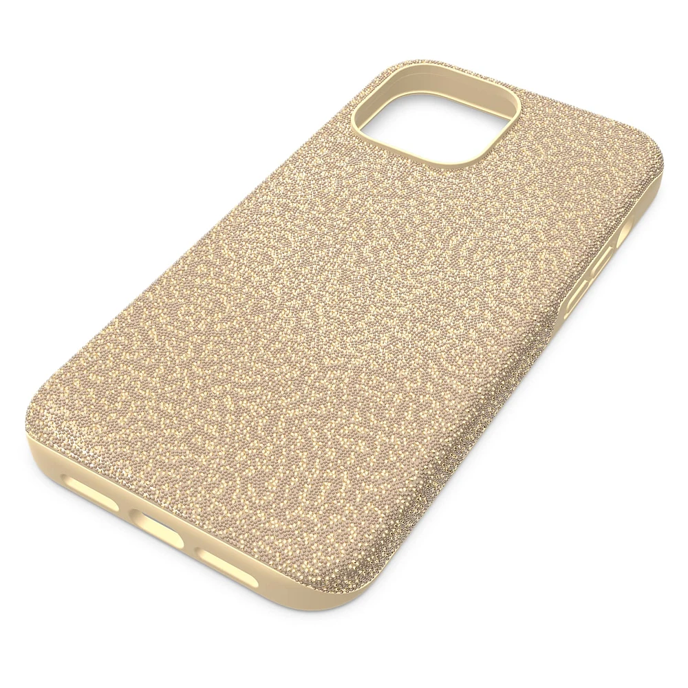 High smartphone case, iPhone® 13 Pro Max, Gold tone by SWAROVSKI