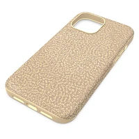High smartphone case, iPhone® 13 Pro Max, Gold tone by SWAROVSKI